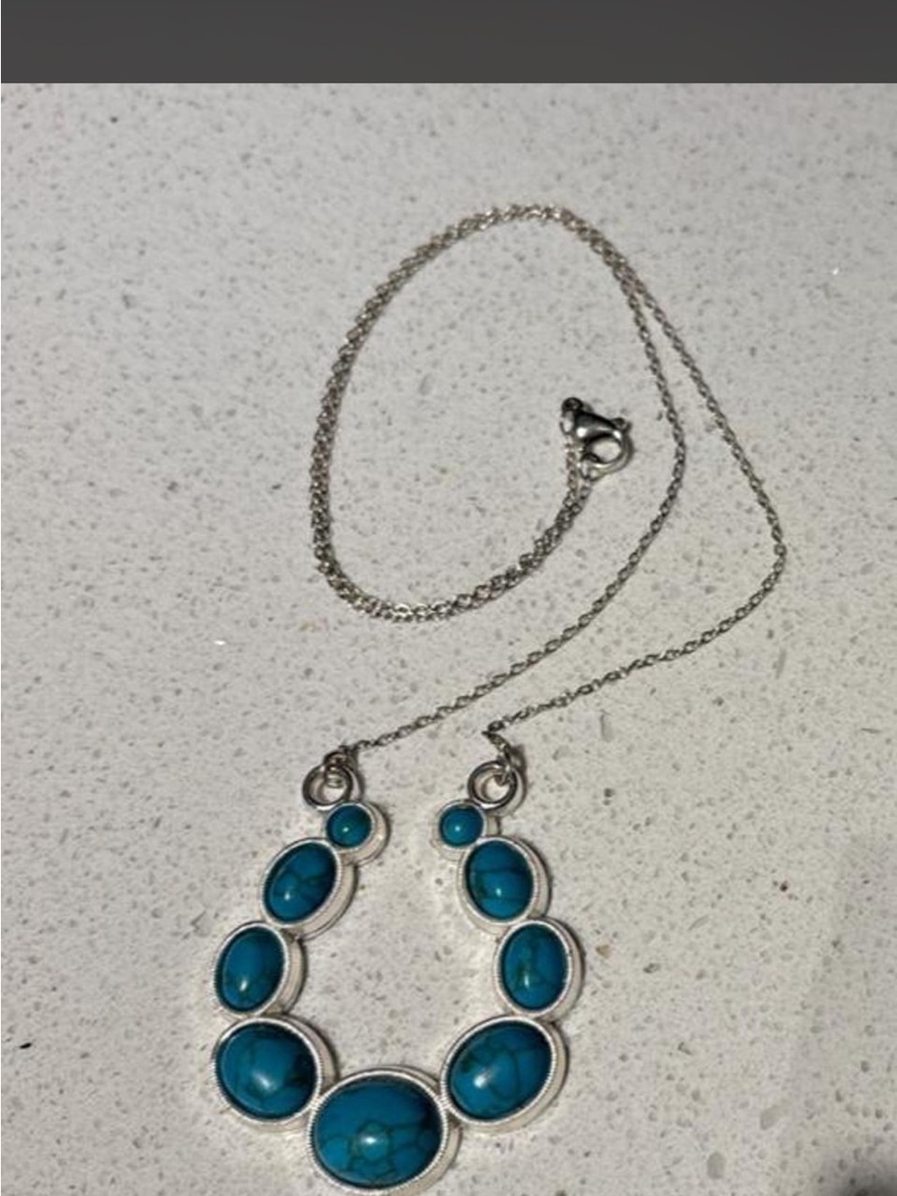 Women’s Silver Necklace & earring set with Turquoise Stones